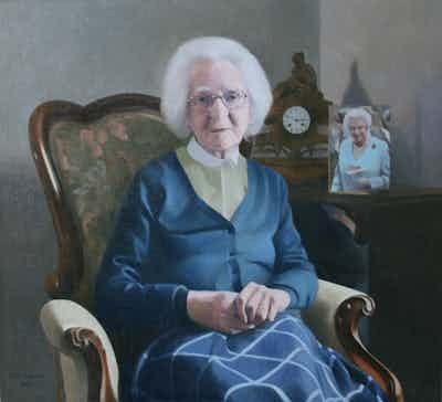 Artists Mother at 100 Portrait Painting