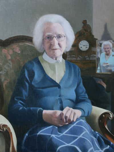 Artists Mother at 100 Portrait Painting
