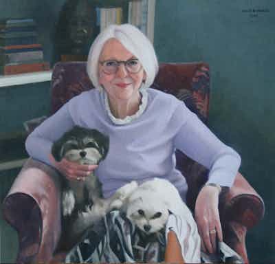 Deborah and the dogs Portrait Painting Commission